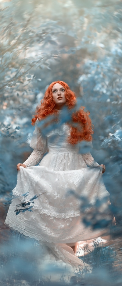 Women Model, Redhead, Dress, 1644x3840
