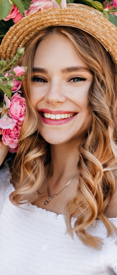 Women Model, Smile, Hat, 1644x3840