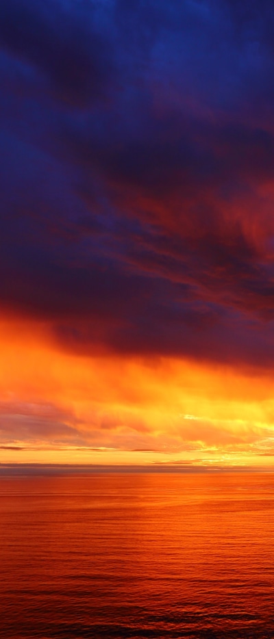 Earth Sunset, Horizon, Ocean, Sky, Sea, 1644x3840