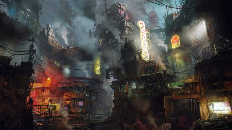 futuristic, dark, future world, 4K