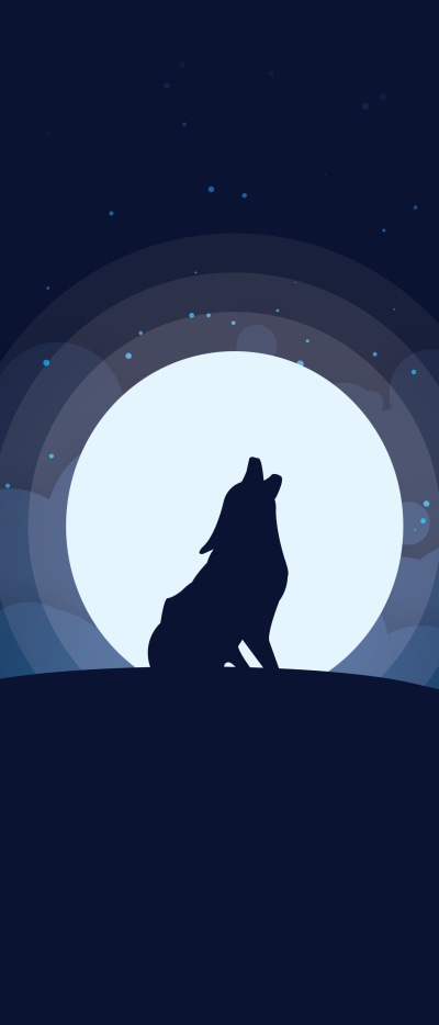 Animal Wolf, Howling, Night, Moon, 1644x3840