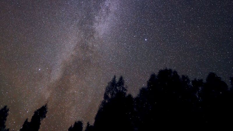starry sky, stars, space, silhouettes, 4k