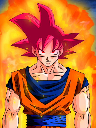 Anime Dragon Ball Super, Goku, Super Saiyan God, 1536x2048