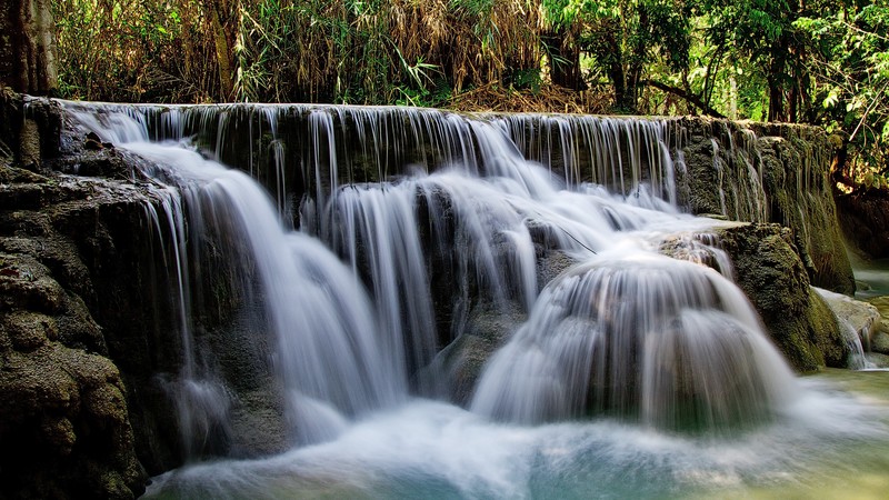 Kuang Si Falls, Waterfall, Laos, 4K