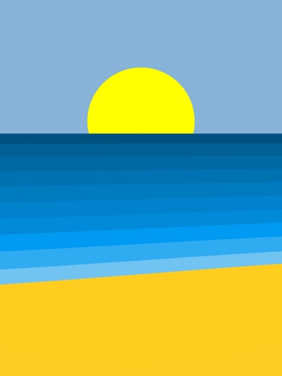 Artistic Minimalist, Sun, Beach, Ocean, 1536x2048