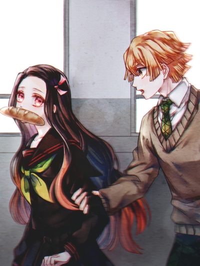 Anime Demon Slayer: Kimetsu no Yaiba, Nezuko Kamado, Zenitsu Agatsuma, 1536x2048