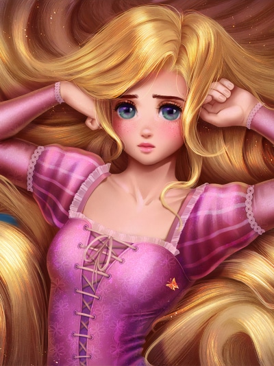 Movie Tangled, Blonde, Blue Eyes, Long Hair, Rapunzel, 1536x2048
