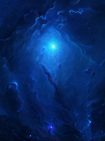 Sci Fi Nebula, Cosmos, Blue, Stars, Space, 1536x2048