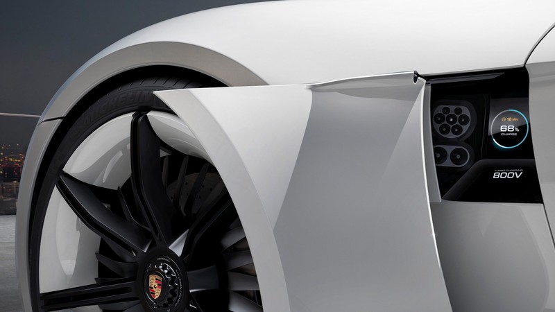 Porsche Taycan, Electric Cars, supercar, 800v, white