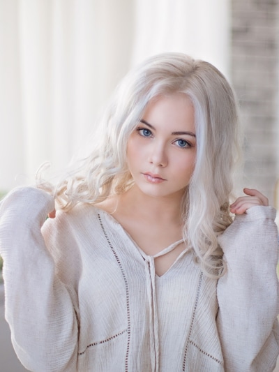 Women Model, Depth Of Field, White Hair, Blue Eyes, 1536x2048