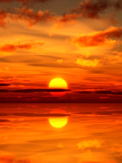 Earth Sunset, Reflection, Water, Sun, Orange (Color), 1536x2048
