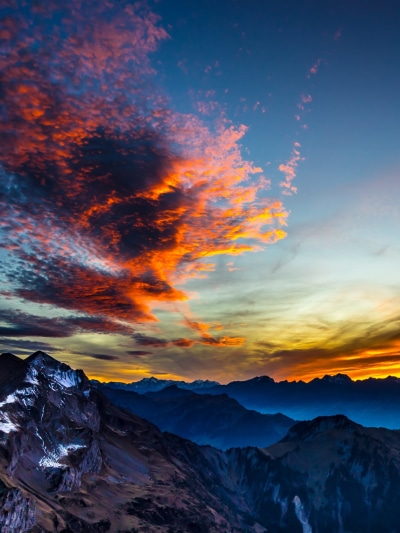 Earth Sunset, Cloud, Sky, Mountain, 1536x2048