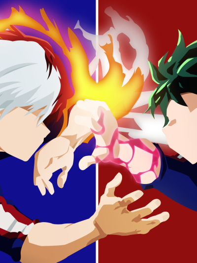 Anime My Hero Academia, Shoto Todoroki, Izuku Midoriya, 1536x2048