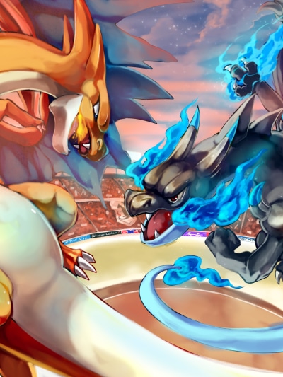 Anime Pokémon, Charizard (Pokémon), Mega Charizard Y (Pokémon), Mega Charizard X (Pokémon), 1536x2048