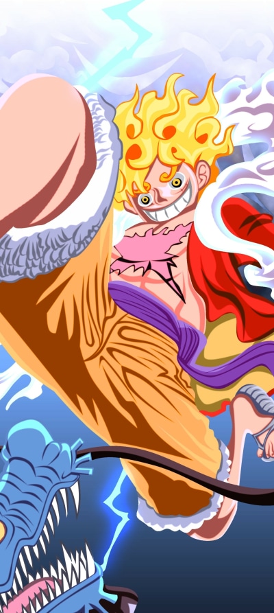 Anime One Piece, Monkey D. Luffy, Gear 5 (One Piece), 1440x3216