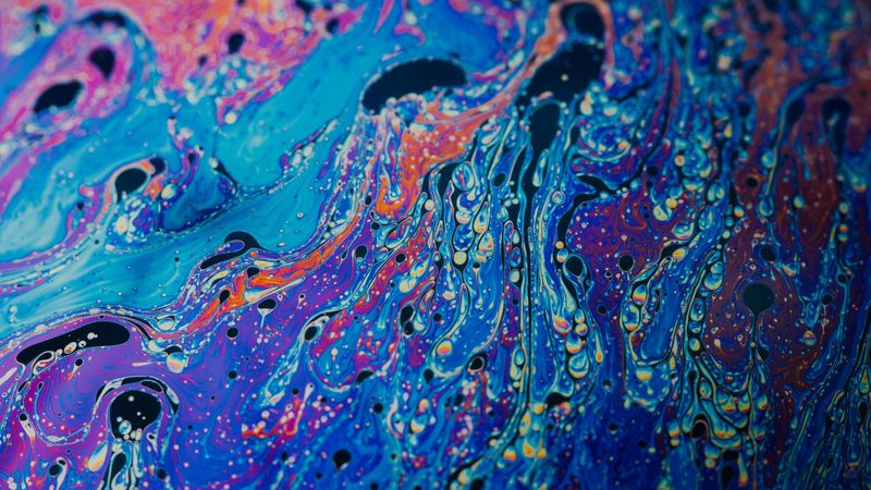 paint, liquid, stains, fluid art, multicolored, spots, 4k