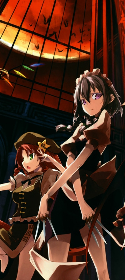 Anime Touhou, Hong Meiling, Remilia Scarlet, 1440x3216
