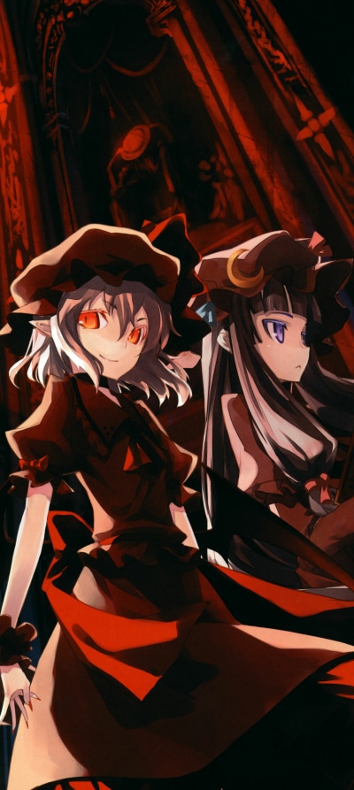Anime Touhou, Patchouli Knowledge, Sakuya Izayoi, 1440x3216