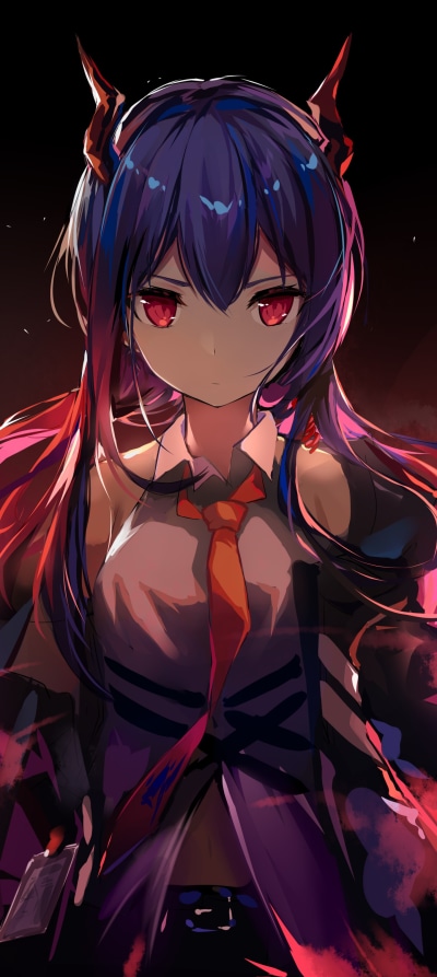 Video Game Arknights, Chen (Arknights), Blue Hair, Pink Eyes, 1440x3216