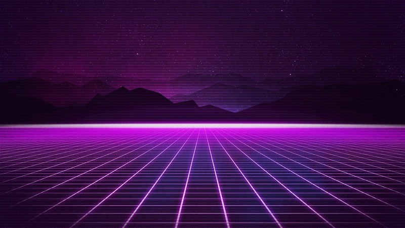 Retrowave, Purple, lines, 4K