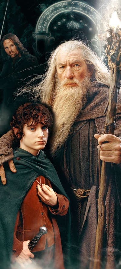 Movie The Lord Of The Rings, Gandalf, Frodo Baggins, Lord Of The Rings, 1440x3200