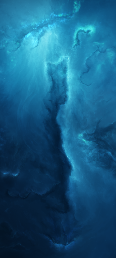Sci Fi Nebula, Space, Blue, Cosmos, 1440x3200