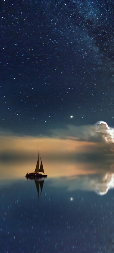 Fantasy Ocean, Sailboat, 1440x3200