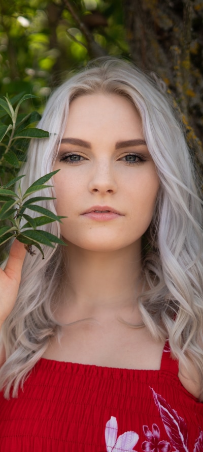 Women Model, White Hair, 1440x3200