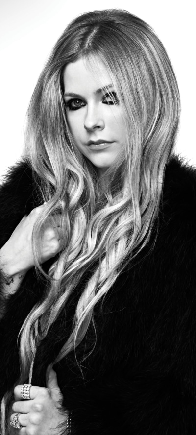 Music Avril Lavigne, Long Hair, Canadian, Singer, Monochrome, 1440x3200