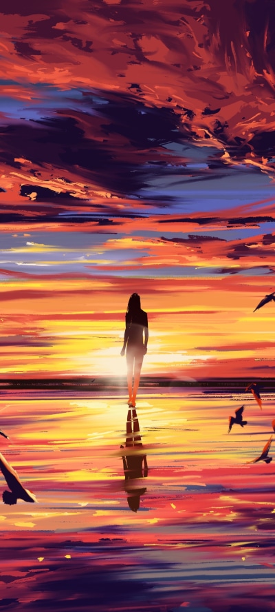 Artistic Sunset, 1440x3200