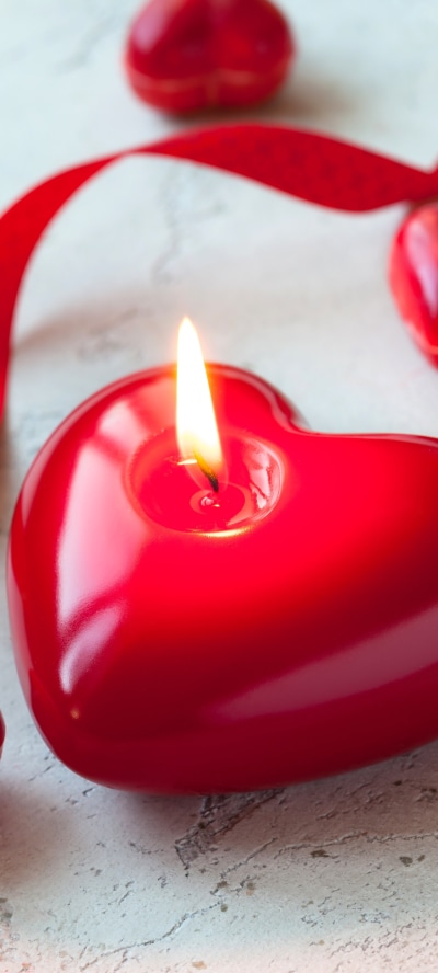 Photography Candle, Love, Romantic, Heart-shaped, 1440x3200