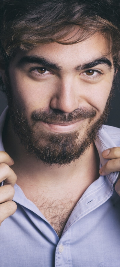 Men Model, Brown Eyes, Beard, Smile, 1440x3200