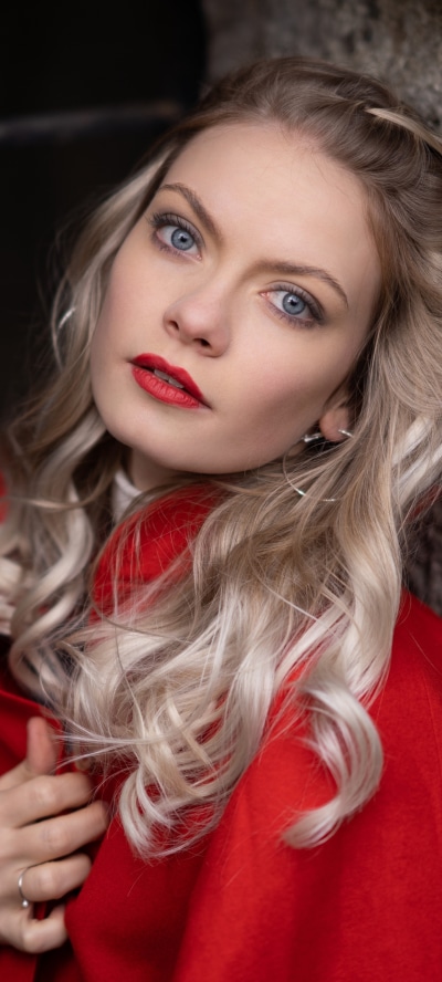 Women Model, Lipstick, Blonde, Blue Eyes, 1440x3200
