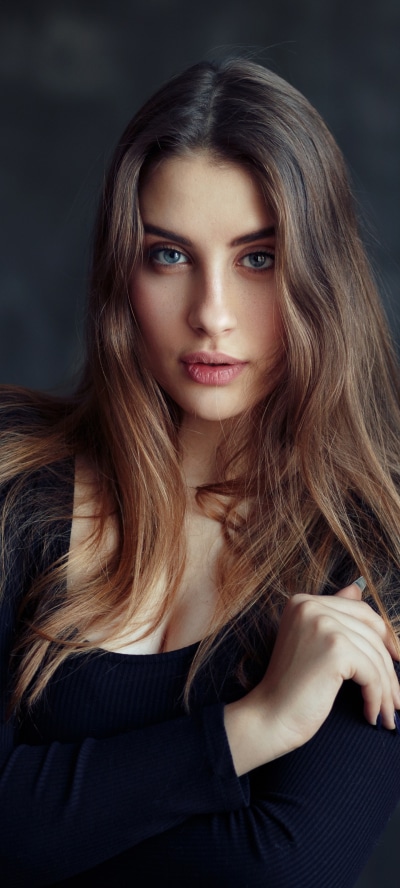 Women Model, Blue Eyes, Brunette, 1440x3200
