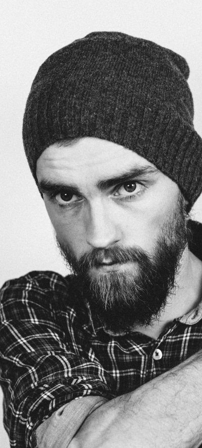 Men Model, Black and White, Hat, Beard, 1440x3200