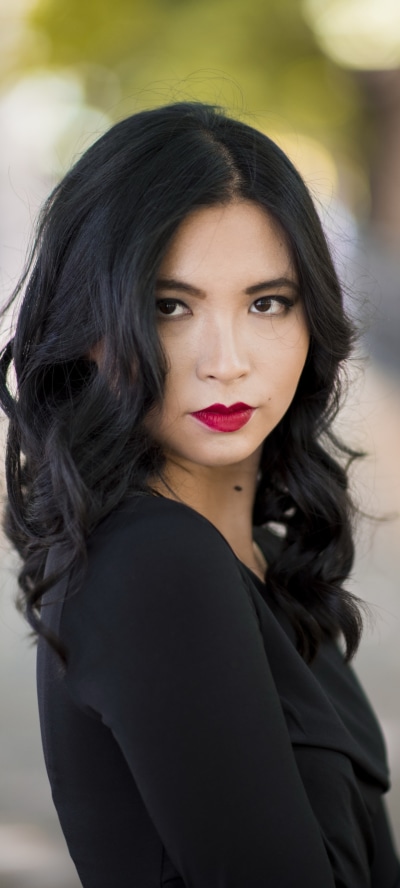 Women Model, Black Hair, Brown Eyes, Lipstick, 1440x3200