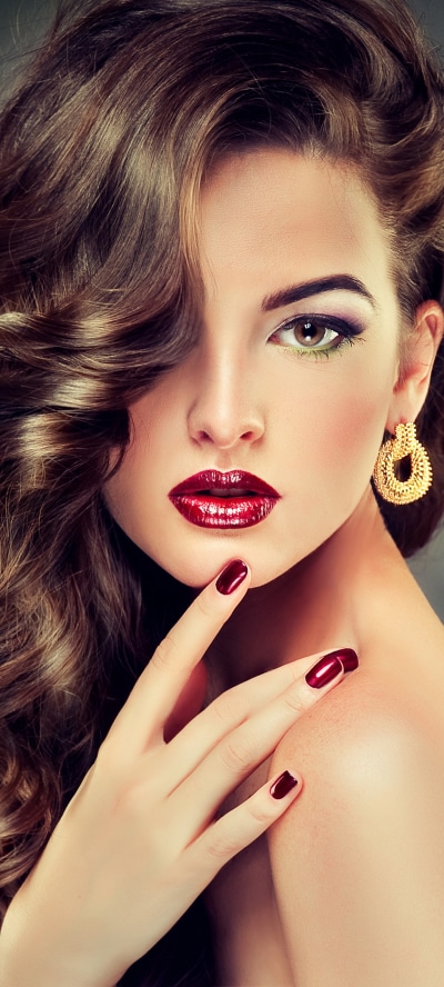 Women Model, Earrings, Lipstick, 1440x3200