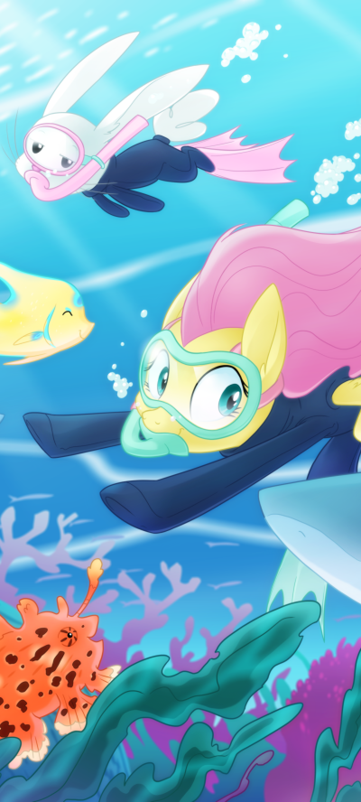 TV Show My Little Pony: Friendship is Magic, Fluttershy (My Little Pony), Angel Bunny, 1440x3200