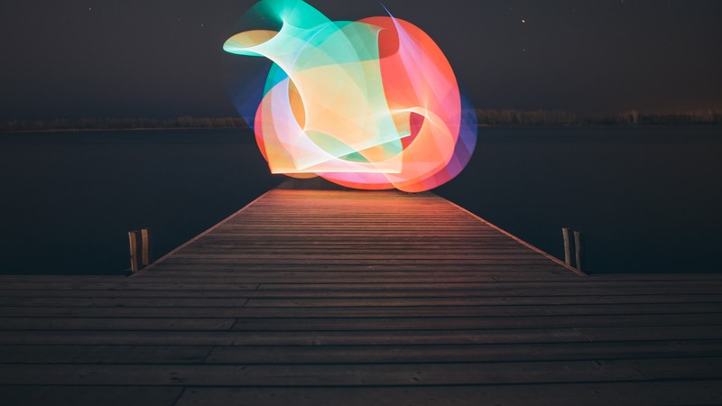Lake, light, minimalism, 4K