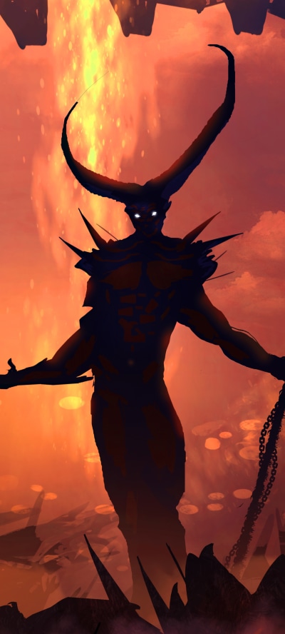 Fantasy Demon, Horns, Giant, 1440x3200