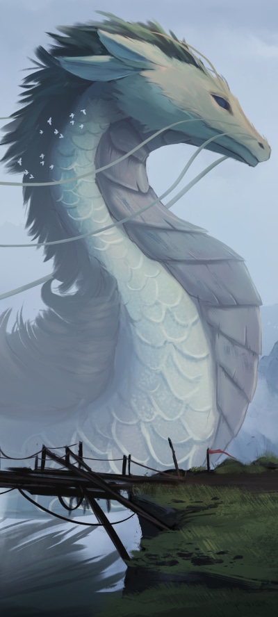 Fantasy Dragon, Chinese Dragon, 1440x3200