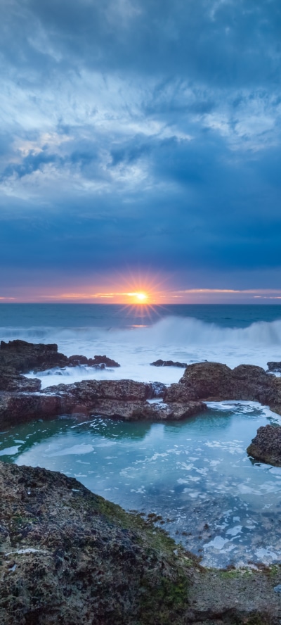 Earth Ocean, Sunset, Horizon, 1440x3200