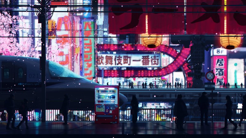 Cyberpunkstreets, City, People, 4K
