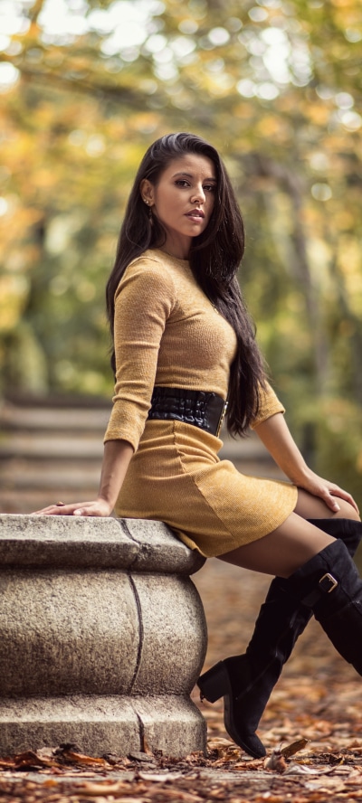 Women Model, Boots, Black Hair, Long Hair, Depth Of Field, 1440x3200