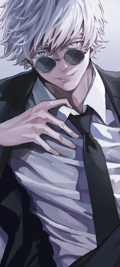 Anime Jujutsu Kaisen, Satoru Gojo, White Hair, 1440x3200