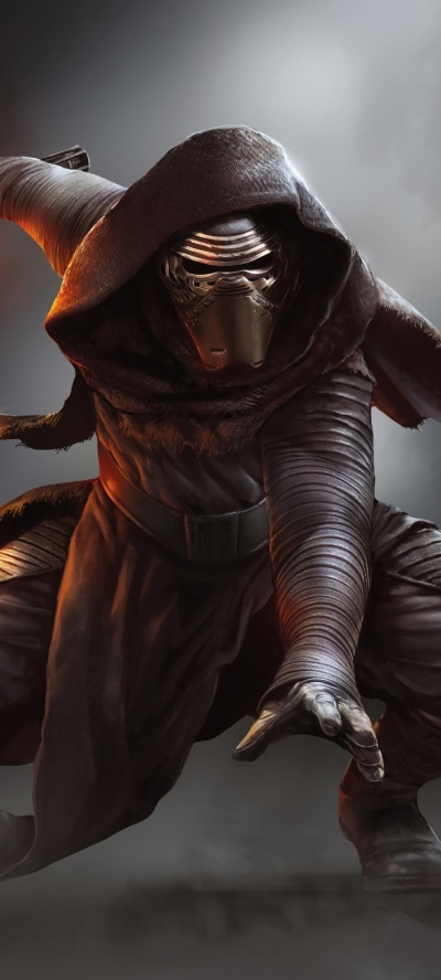 Movie Star Wars Episode VII: The Force Awakens, Mask, Hood, Kylo Ren, Star Wars, Sith (Star Wars), 1440x3200