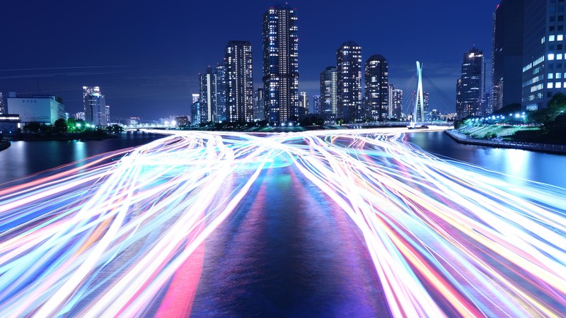 City, Light, Night, River, 4K, 4K