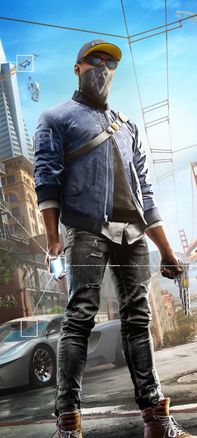 Video Game Watch Dogs 2, Marcus Holloway, San Francisco, 1440x3200