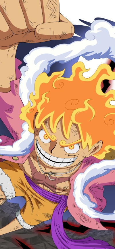Anime One Piece, Gear 5 (One Piece), Monkey D. Luffy, 1440x3120