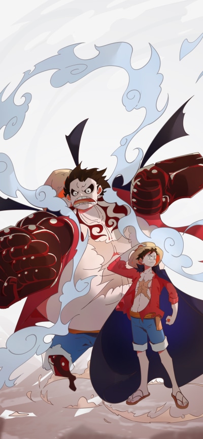 Anime One Piece, One Piece: Two Years Later, Monkey D. Luffy, Gear Fourth, 1440x3120